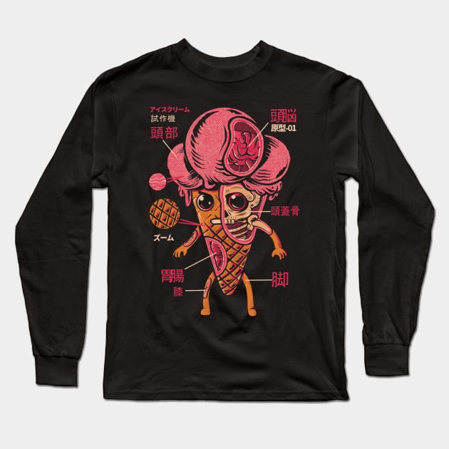 Ice Cream Kaiju Long Sleeve T-Shirt by Ilustrata